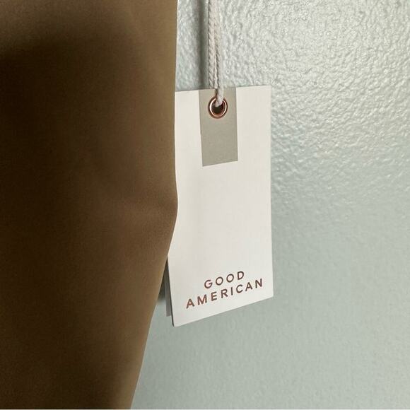 Good American Plus Size Pecan Tan Modern Tank Scuba Thong Bodysuit - Picture 4 of 9